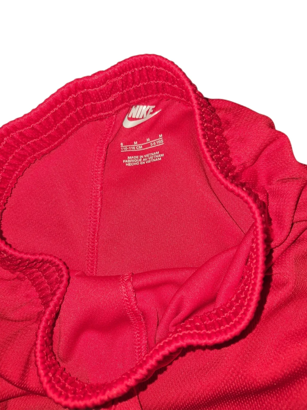 Nike Kids Bright Red Athletic Shorts with White Swoosh